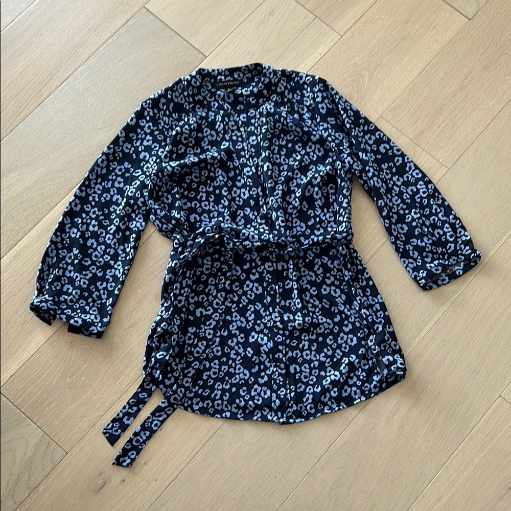 Leopard Print Long Sleeve Maternity Top